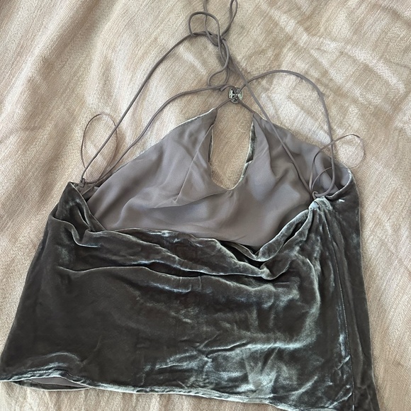 Reformation Rea Velvet Top in Brown - Picture 4 of 5